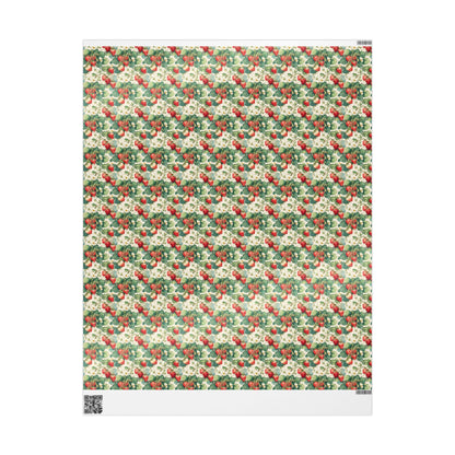 Farmers Market Wrapping Paper Roll Rustic Country Kitchen Strawberries Farm Fresh Fruit Eco Farmhouse Organic Gift Wrap #97