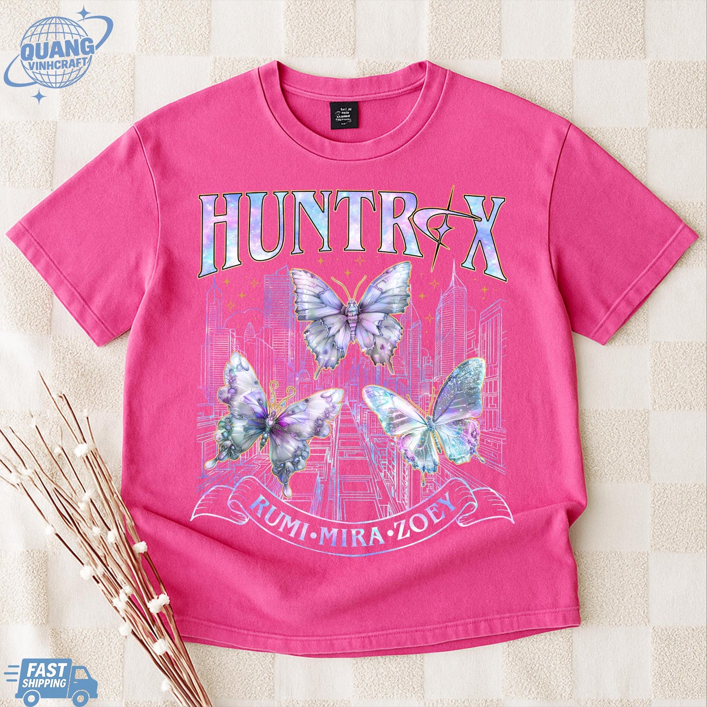 Kpop Huntrix Shirt, Kpop Demon Hunters Shirt, Kpop Huntrix Tee, Mira, Rumi, Zoey, Derpy Tiger Tee, Gift for Huntrix fans, Saja Boys Fans