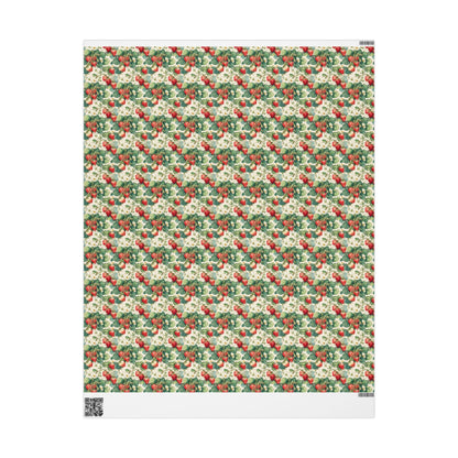 Farmers Market Wrapping Paper Roll Rustic Country Kitchen Strawberries Farm Fresh Fruit Eco Farmhouse Organic Gift Wrap #97