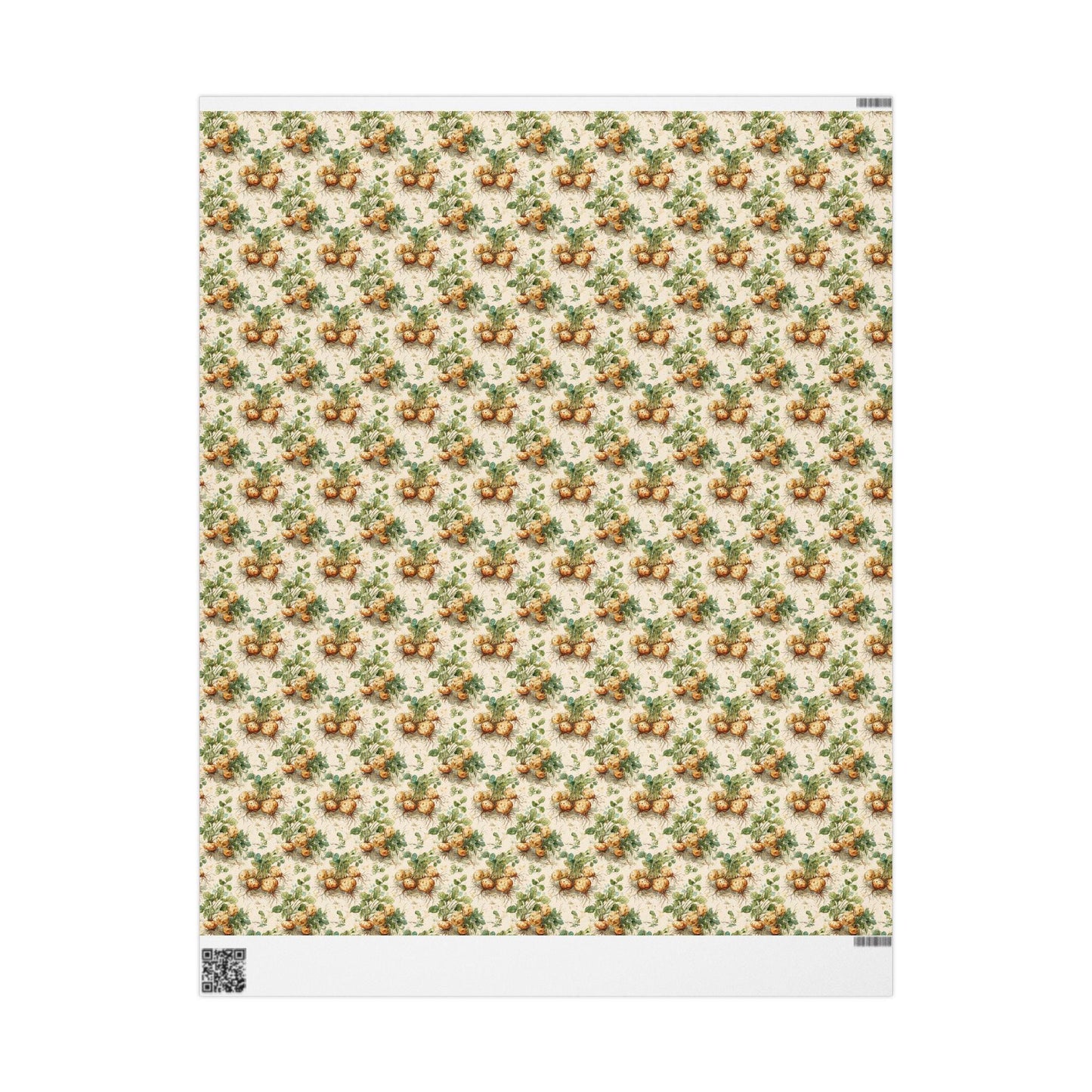 Farmers Market Wrapping Paper Roll Rustic Farmhouse Potatoes Illustration Eco Friendly Country Kitchen Organic Gift Wrap #91
