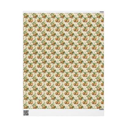 Farmers Market Wrapping Paper Roll Rustic Farmhouse Potatoes Illustration Eco Friendly Country Kitchen Organic Gift Wrap #91