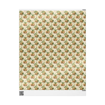 Farmers Market Wrapping Paper Roll Rustic Farmhouse Potatoes Illustration Eco Friendly Country Kitchen Organic Gift Wrap #91