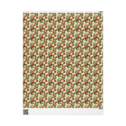 Farmers Market Wrapping Paper Roll Rustic Farmhouse Strawberries Illustration Eco Friendly Country Kitchen Organic Gift Wrap #95