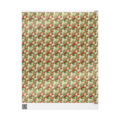 Farmers Market Wrapping Paper Roll Rustic Farmhouse Strawberries Illustration Eco Friendly Country Kitchen Organic Gift Wrap #95