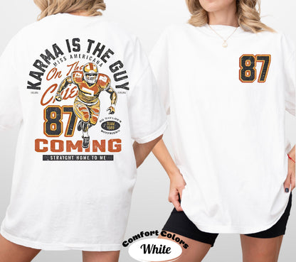 Comfort Colors Karma Is The Guy Football Shirt - Kansas City Chiefs Tee