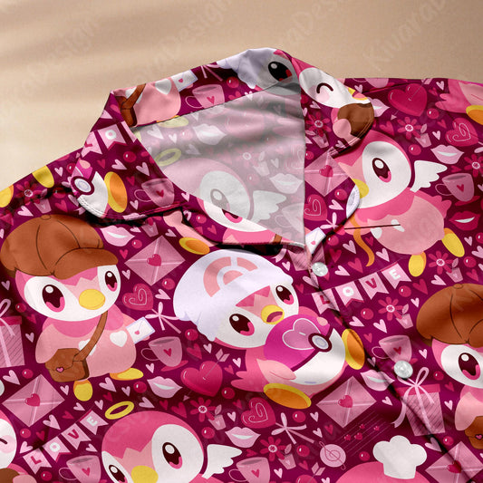 Shiny Piplup Pajamas Set Cute Anime Pajama Set Kawaii Gift for Fans