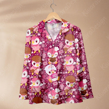 Shiny Piplup Pajamas Set Cute Anime Pajama Set Kawaii Gift for Fans