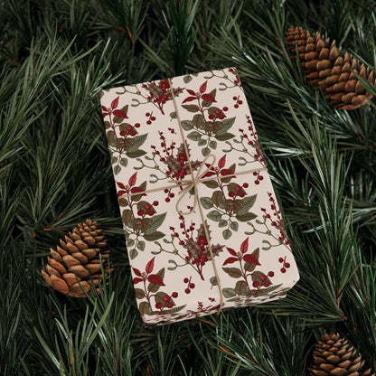 Retro christmas wrapping paper Unique Vintage Christmas Wrapping Paper Roll, Holiday Gift Wrap with Retro Design