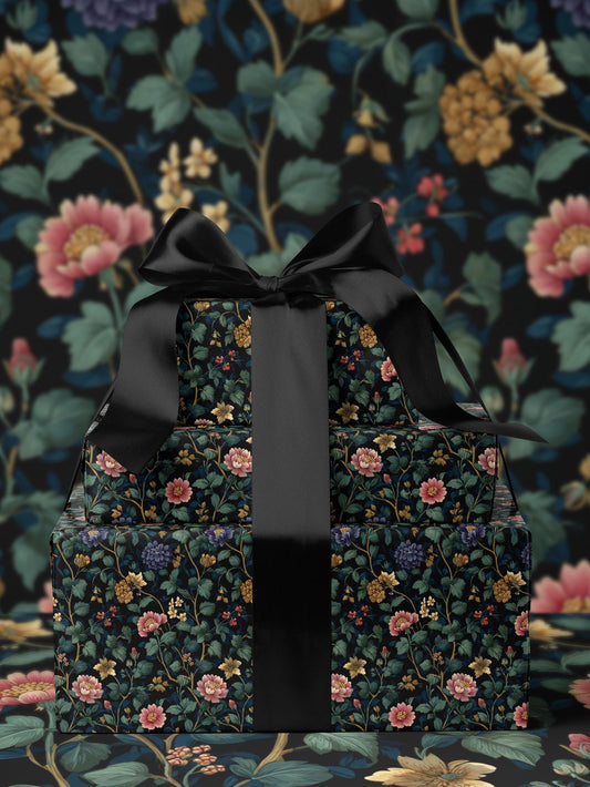 Botanical Garden Wrapping Paper Roll Elegant Gift Wrap Rose Wrapping Paper Lovely Design Gift Wrap Wedding Wrapping Paper Botanical Print