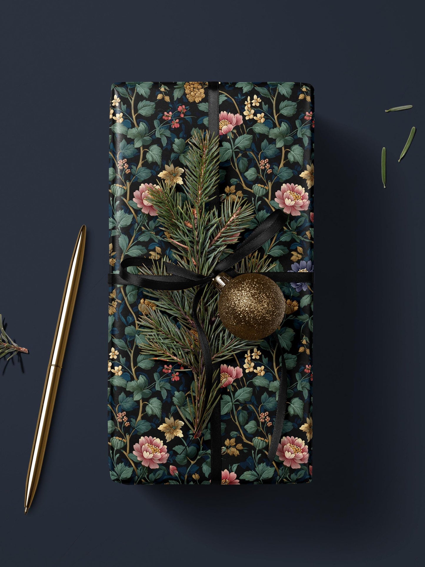 Botanical Garden Wrapping Paper Roll Elegant Gift Wrap Rose Wrapping Paper Lovely Design Gift Wrap Wedding Wrapping Paper Botanical Print