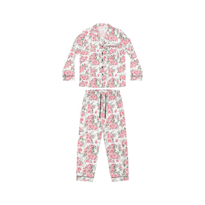 Satin Pajama Set – Bridgerton-Inspired Bridal Sleepwear | Rose Floral Silk Pajamas for Bride & Bridesmaids