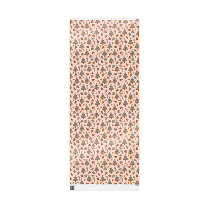 Retro Gingerbread man Christmas wrapping paper Unique Vintage Christmas Wrapping Paper Roll, Holiday Gift Wrap with Retro groovy Design