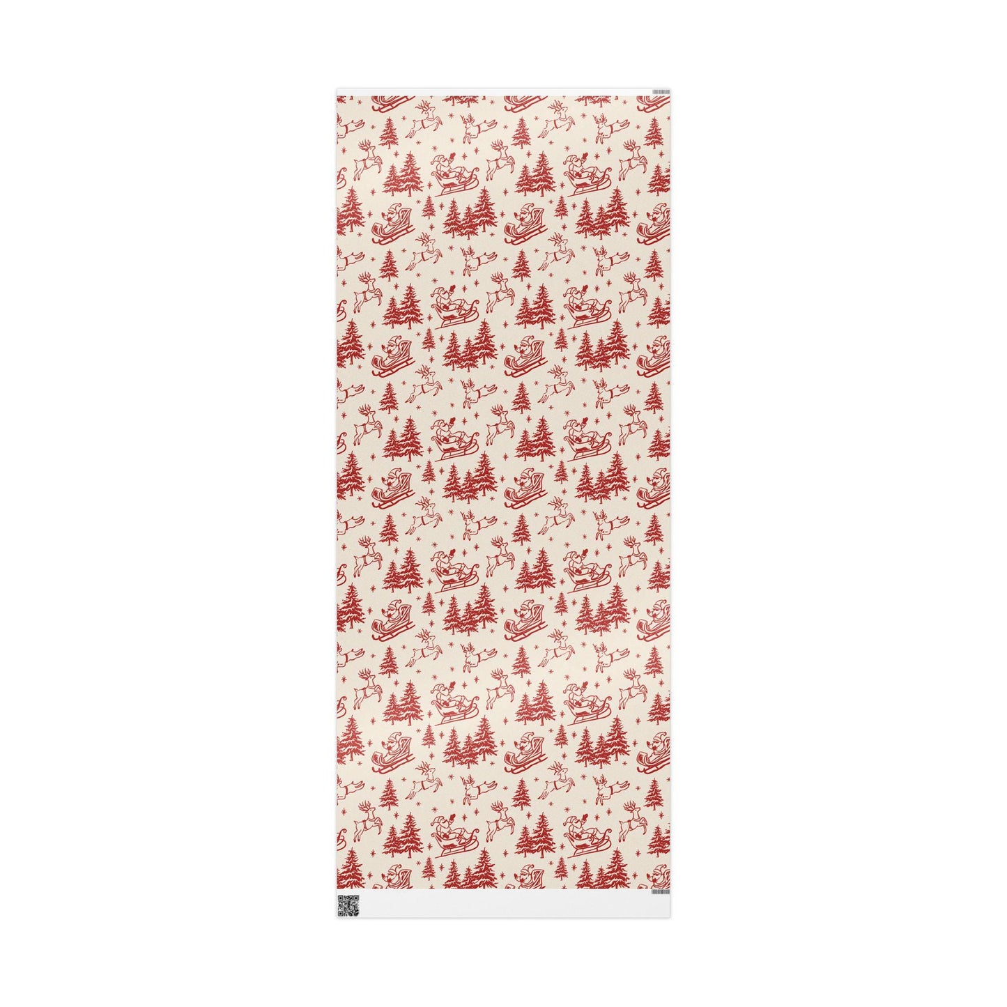 Retro Santa and Deers Christmas wrapping paper Unique Vintage Christmas Wrapping Paper Roll, Holiday Gift Wrap with Retro groovy Design