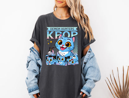 Kpop Demon Hunters Tiger Comfort Colors Shirt, Demon Hunter Tiger Tee, Kpop Huntrix Pin Shirt, Jinu Manga Shirt, Saja Girls Fan, Anime Shirt
