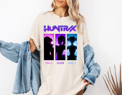Huntrix Girls Shirt, Kpop Demon Hunters T-shirt, Vintage Huntrix Shirt, Huntrix Fan Shirt Gift, Rumi Zoey Mira Graphic Shirt, Kpop Huntrix