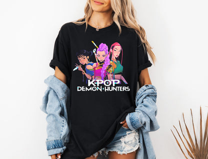 Huntrix Girls Shirt, Kpop Demon Hunters T-shirt, Vintage Huntrix Shirt, Huntrix Fan Shirt Gift, Rumi Zoey Mira Graphic Shirt, Kpop Huntrix