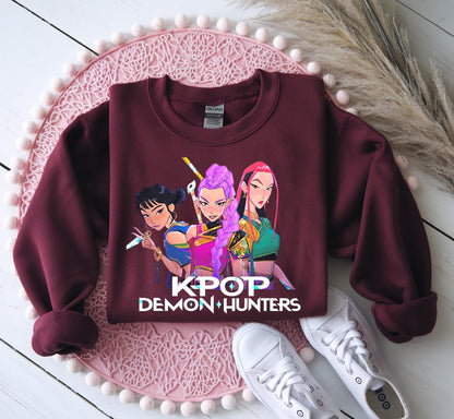 Huntrix Girls Shirt, Kpop Demon Hunters T-shirt, Vintage Huntrix Shirt, Huntrix Fan Shirt Gift, Rumi Zoey Mira Graphic Shirt, Kpop Huntrix