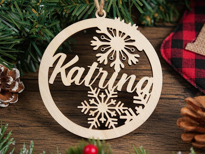Personalized Wooden Christmas Ornaments, with Custom Family Names, Unique Holiday Gifts, Family Christmas Ornament,Laser Cut Name Ornament