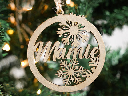 Personalized Wooden Christmas Ornaments, with Custom Family Names, Unique Holiday Gifts, Family Christmas Ornament,Laser Cut Name Ornament