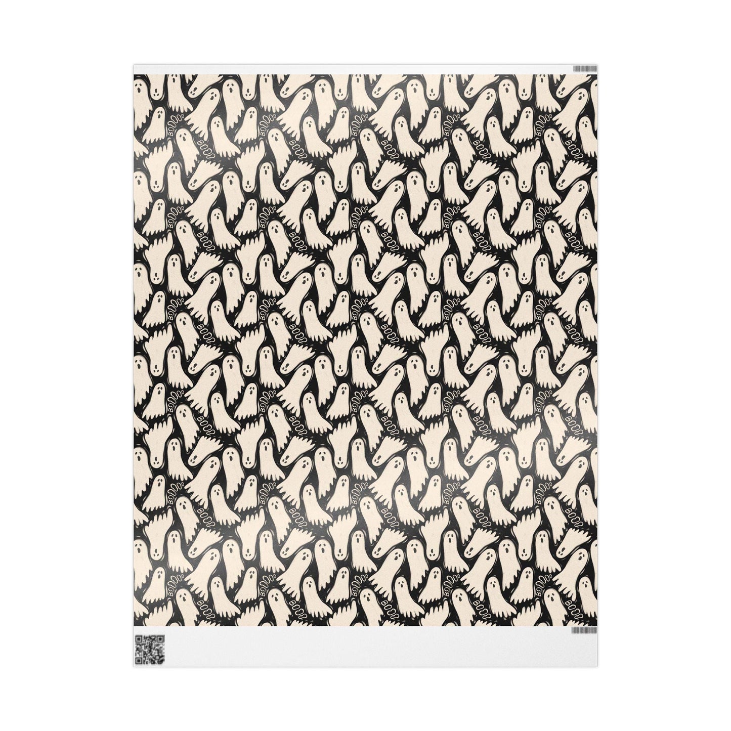 Spooky Halloween Wrapping Paper Roll, Cute Ghosts Gift Wrap, Custom Trick or Treat Packaging for October Gifts