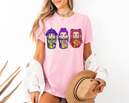 Kpop Demon Hunters Shirt, Huntrix Girl T-Shirt, Kpop idol group Shirt, Mira, Rumi, Joey Shirt,Demon Hunter Merch, Gift for Huntrix fan Shirt