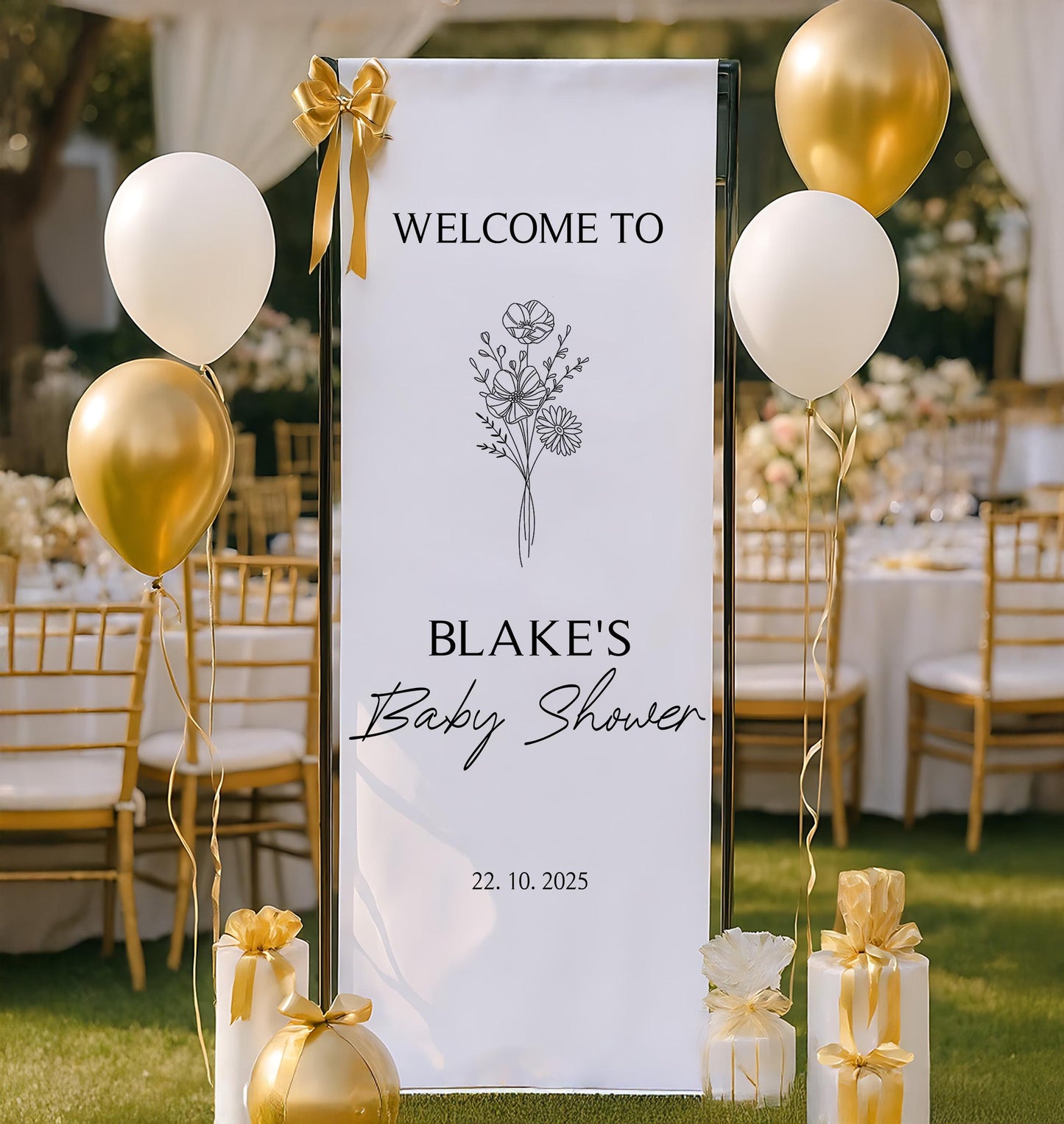 Personalized Fabric Baby Shower Sign,Custom Baby Shower Sign, Welcome Sign for Baby Shower, Custom Baby Shower Decor, Modern Birthday Banner