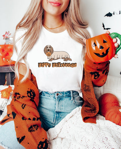 Happy Halloweenie Shirt, Ghost Dachshund Shirt, Funny Halloween Shirt, Doxie Dog Mom Gift, Halloween Dog Shirt