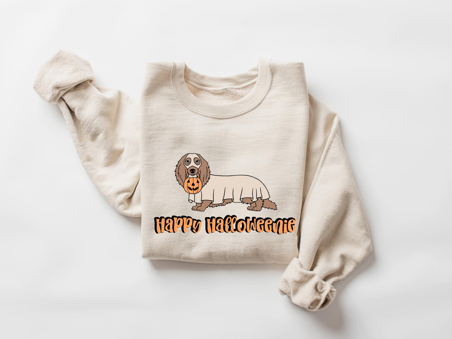 Happy Halloweenie Shirt, Ghost Dachshund Shirt, Funny Halloween Shirt, Doxie Dog Mom Gift, Halloween Dog Shirt