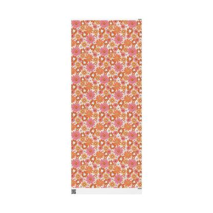 Groovy Halloween Wrapping Paper Roll, Retro 70s Halloween Gift Wrap, Colorful Funky Ghosts and Pumpkins for Spooky Fall Parties