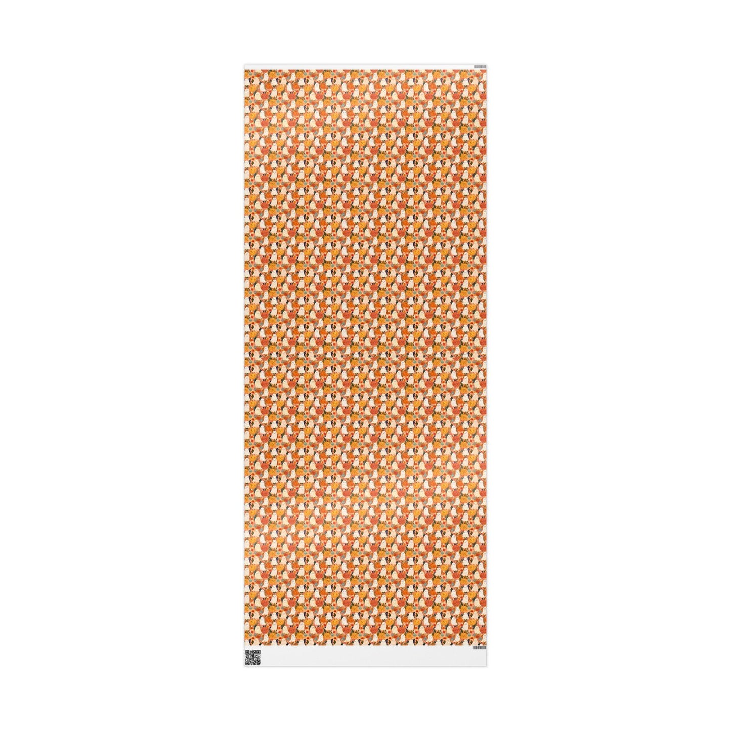 Cute Watercolor Halloween Wrapping Paper Roll, Pastel Ghosts and Pumpkins Gift Wrap, Soft Spooky Fall Party Decor