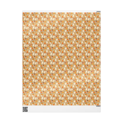 Cute Halloween Gift Wrap Roll, Watercolor Style Wrapping Paper with Ghosts and Pumpkins, Fall Pastel Spooky Vibes