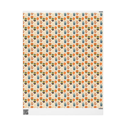 Cute Monster Mash Wrapping Paper Roll, Fun Halloween Gift Wrap with Colorful Monsters for Kids and Party Favors