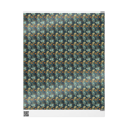 Spooky Forest Halloween Wrapping Paper Roll, Haunted Tree and Foggy Woods Gift Wrap for Scary October Packaging