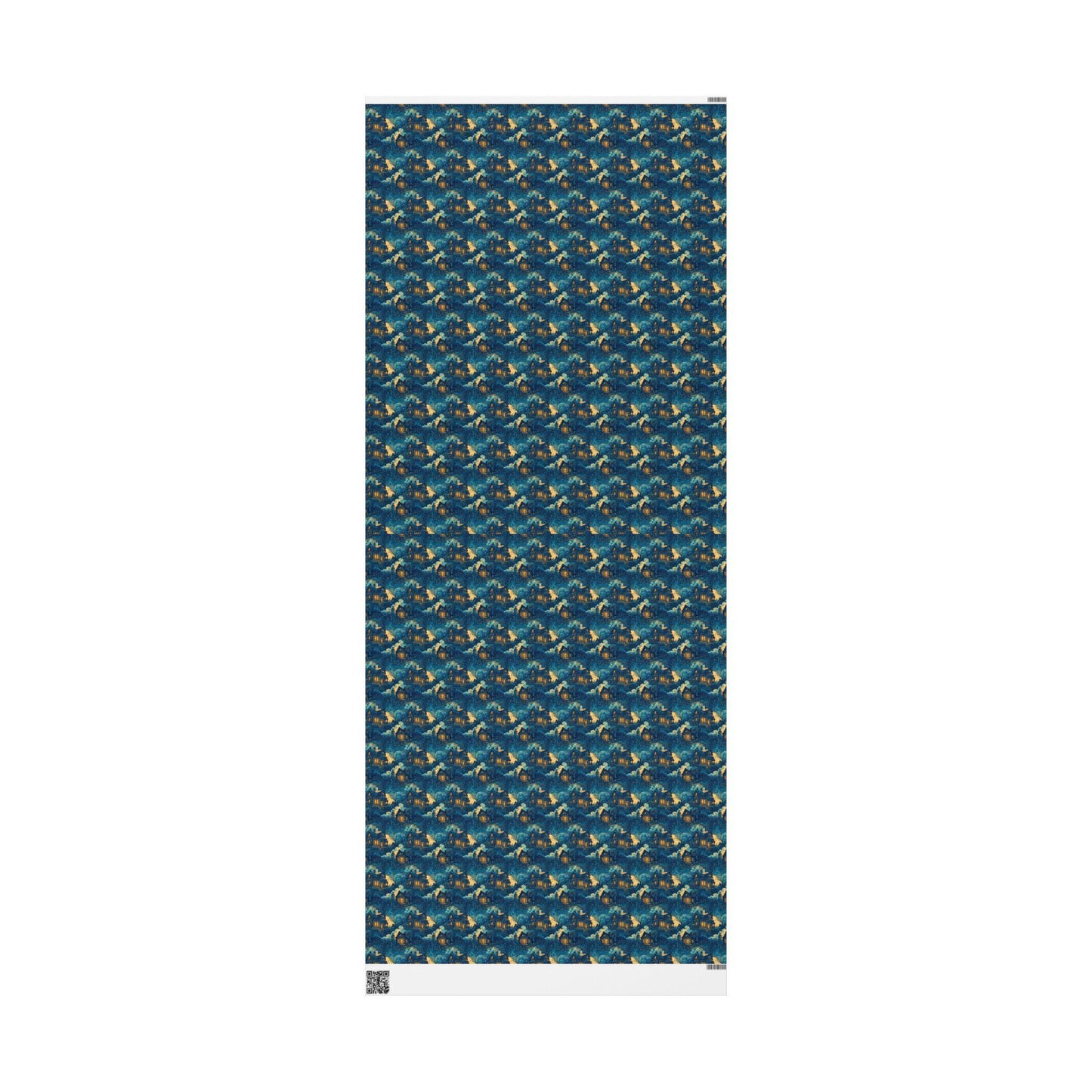 Haunted Mansion Wrapping Paper Roll, Spooky Halloween Gift Wrap with Bats, Ghosts, and Gloomy House Scene