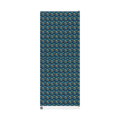 Haunted Mansion Wrapping Paper Roll, Spooky Halloween Gift Wrap with Bats, Ghosts, and Gloomy House Scene