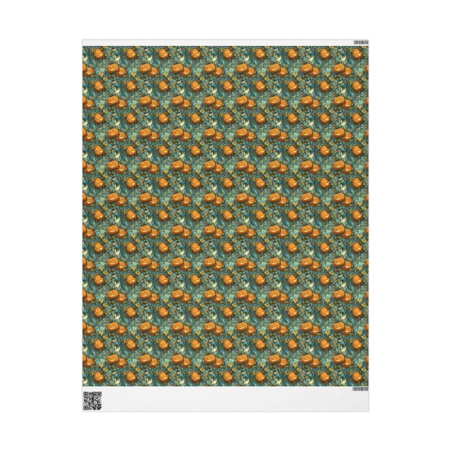 Spooky Jack o Lantern Halloween Wrapping Paper Roll, Creepy Pumpkin Face Gift Wrap for Trick or Treat and Haunted Fall Parties