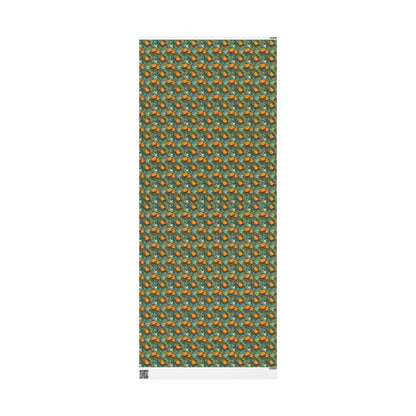 Spooky Jack o Lantern Halloween Wrapping Paper Roll, Creepy Pumpkin Face Gift Wrap for Trick or Treat and Haunted Fall Parties