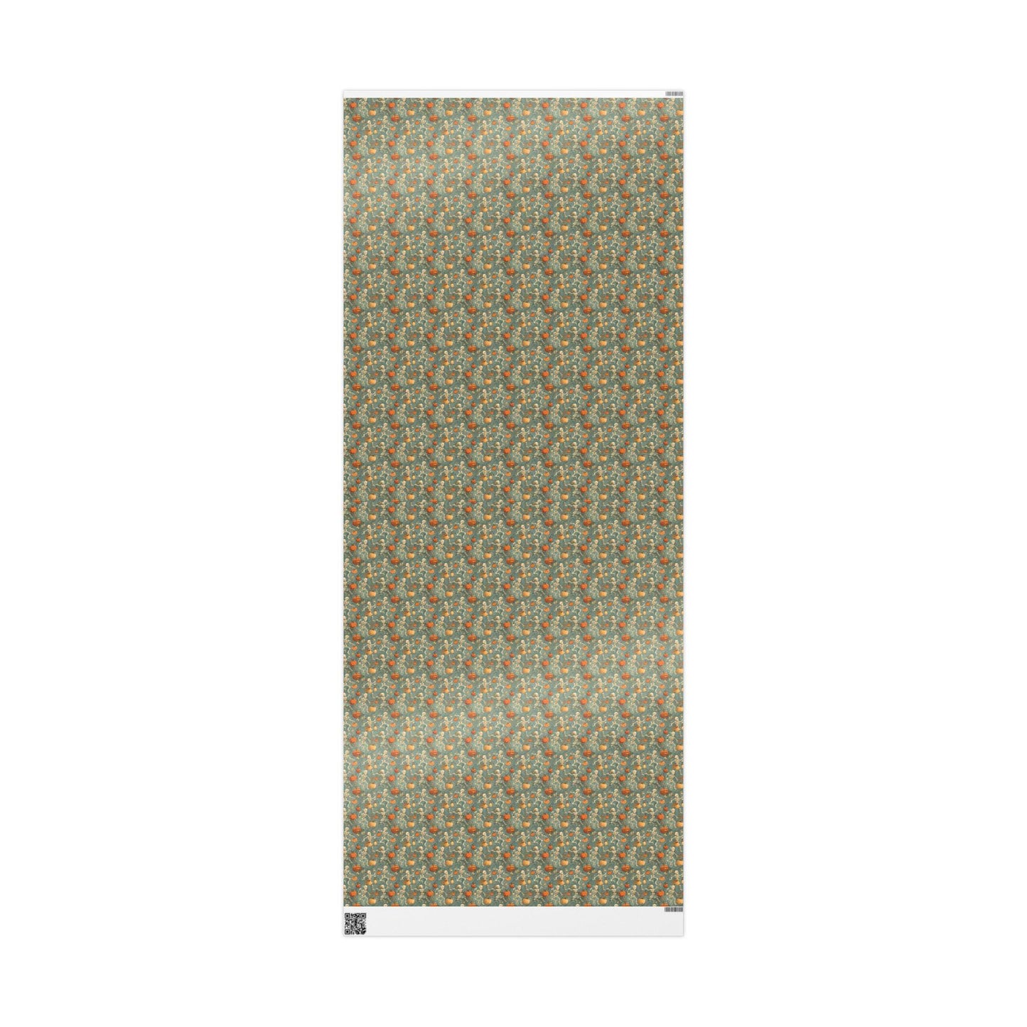 Dancing Skeletons Halloween Wrapping Paper Roll, Jack-o-Lantern Gift Wrap for Spooky Party Favors and Trick or Treat Gifts