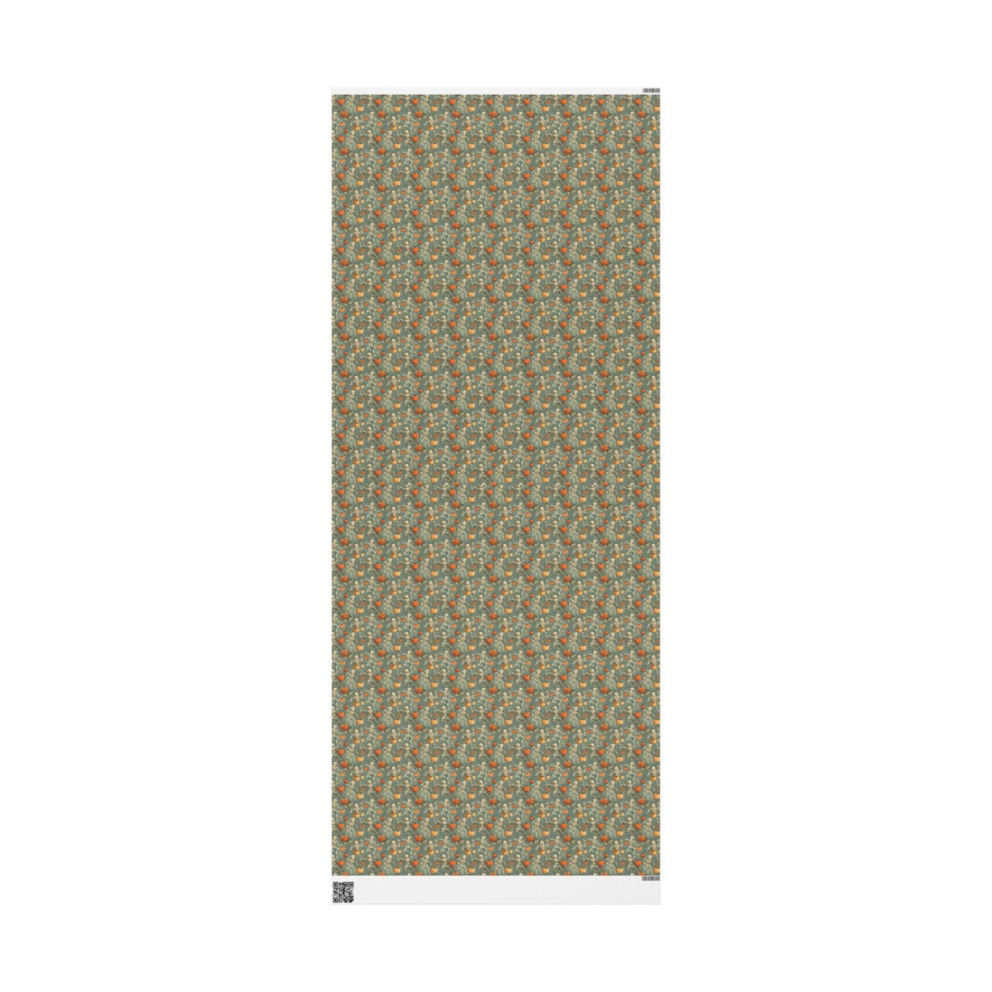 Dancing Skeletons Halloween Wrapping Paper Roll, Jack-o-Lantern Gift Wrap for Spooky Party Favors and Trick or Treat Gifts