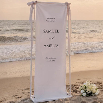 Custom Wedding Sign, Fabric Wedding Sign, Custom Welcome Sign, Wedding Banner, Wedding Decoration, Engagement Party Sign