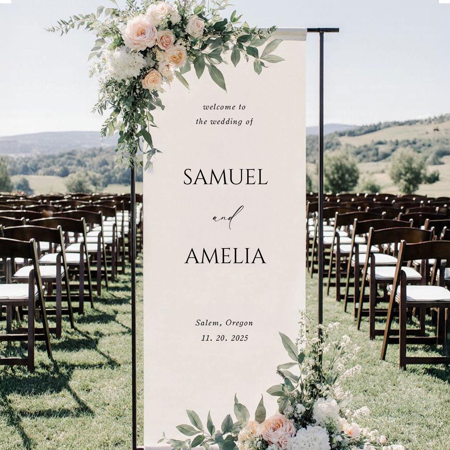 Custom Wedding Sign, Fabric Wedding Sign, Custom Welcome Sign, Wedding Banner, Wedding Decoration, Engagement Party Sign