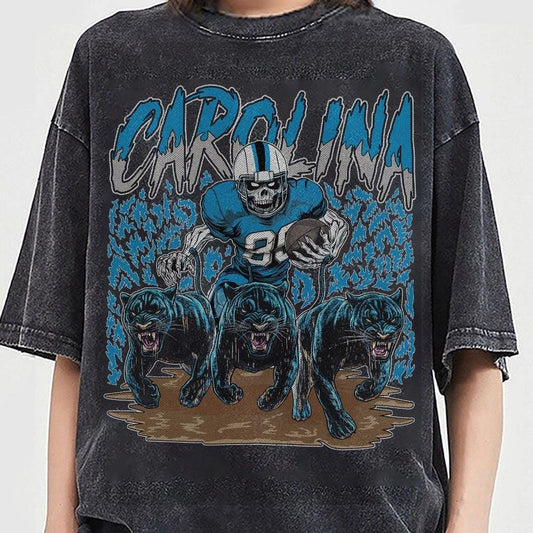Carolina Panther Football Skull Vintage Shirt