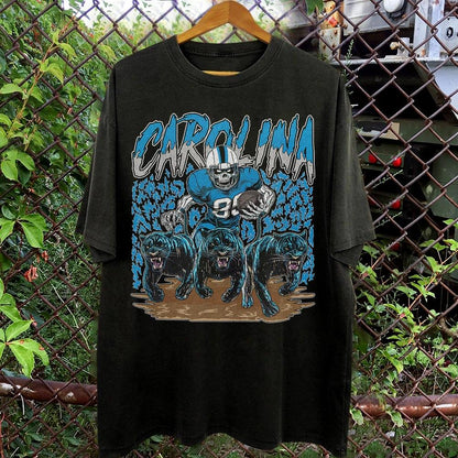 Carolina Panther Football Skull Vintage Shirt