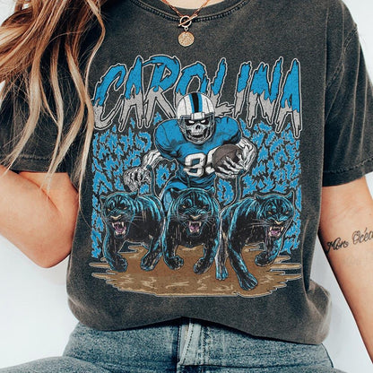 Carolina Panther Football Skull Vintage Shirt