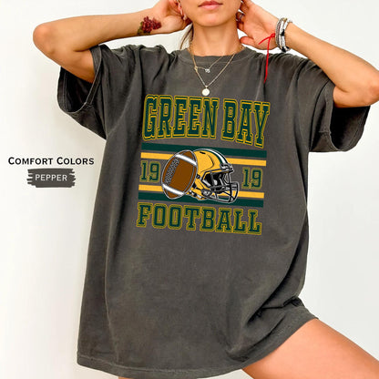 Comfort Colors Green Bay Football T-Shirt, Unisex Football Shirt, Green Bay Football Tee, Game Day T-Shirt, Green Bay Sports Gear Shirt