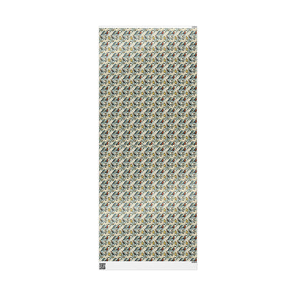 Wildlife Bird Watching Wrapping Paper Roll, Gift Wrap for Birders with Songbirds and Nature Motifs #11