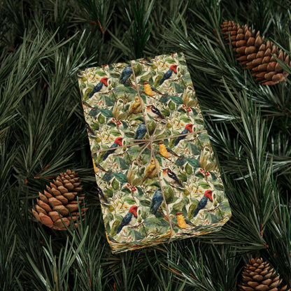 Bird Watching Wrapping Paper for Nature Lovers and Birders, Gift Wrap with Birds and Binoculars, Wildlife Inspired Gift Packaging #43