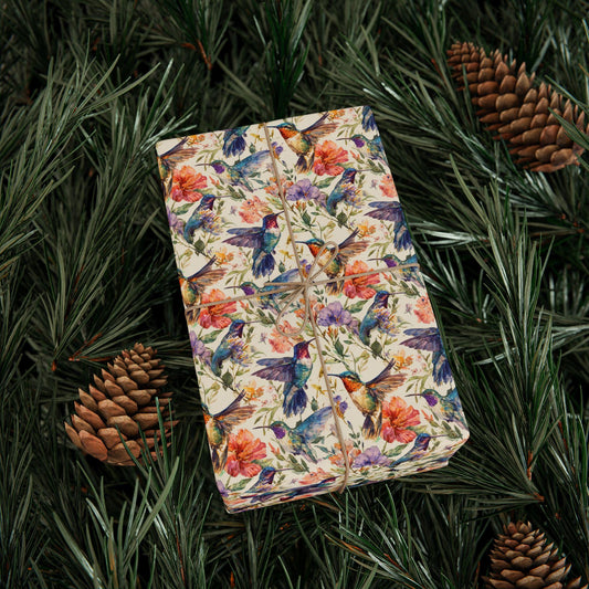 Forest Bird Wrapping Paper Roll, Bird Watching Gift Wrap with Leaf and Branch Patterns for Nature Gifts #32