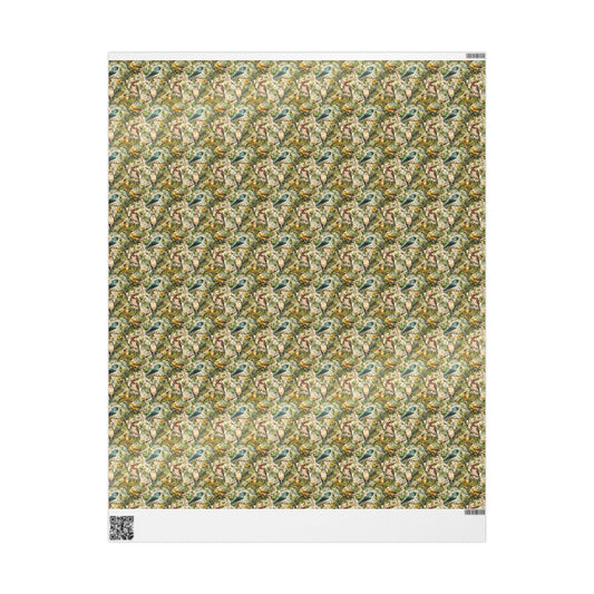 Bird Watching Wrapping Paper for Nature Lovers and Birders, Gift Wrap with Birds and Binoculars, Wildlife Inspired Gift Packaging #41
