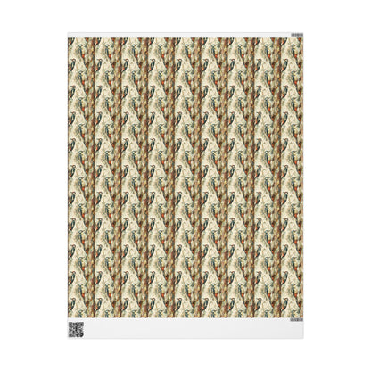 Bird Gift Wrap Roll with Binoculars and Feathers, Wrapping Paper for Nature Walkers and Bird Watchers #29